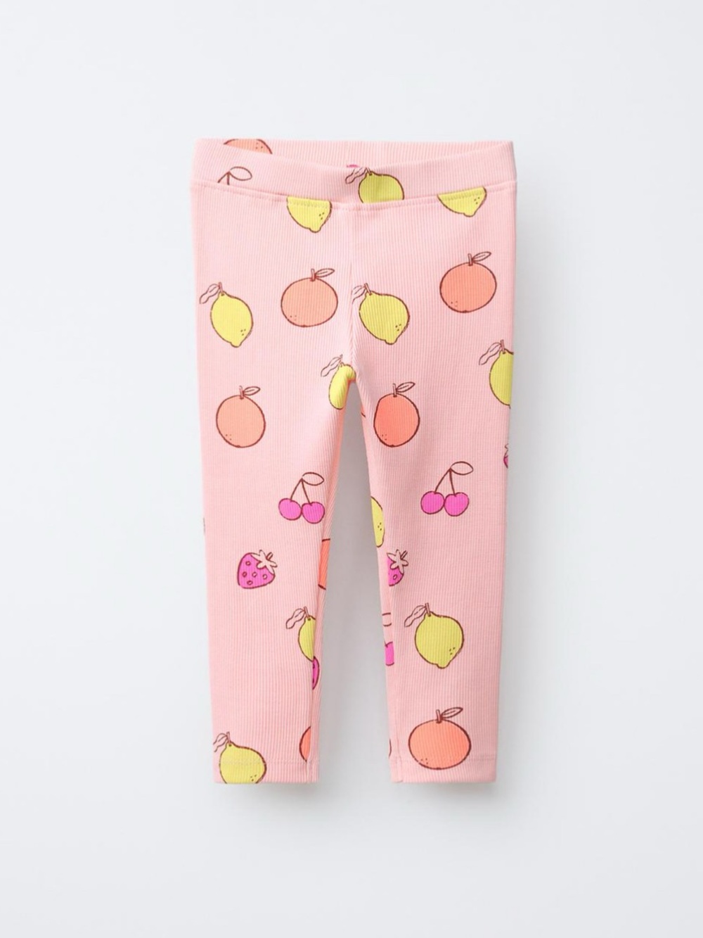 ZARA FRUIT PRINTED RIBBED LEGGINGS